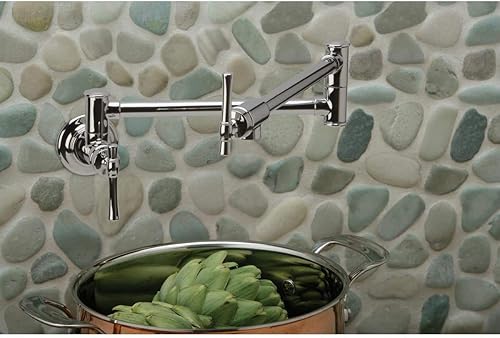 Miniatura 5 de Elkay LKEC2091 Explore 4 GPM Grifo de llenado de ollas montado en la pared con juntas oscilantes dobles - Bronce aceitado