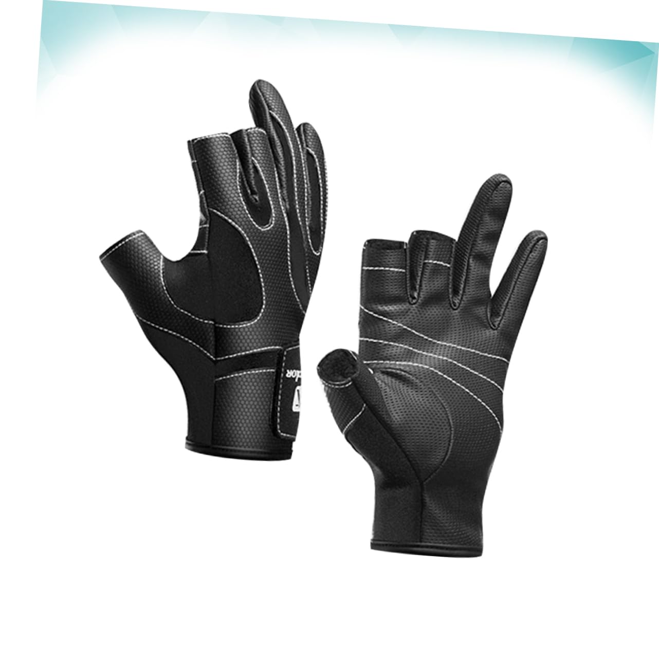 HANABASS Outdoor Fishing Gloves Palm Anti-Slip Half-Finger Design Wrist Adjustment Polar Fleece l