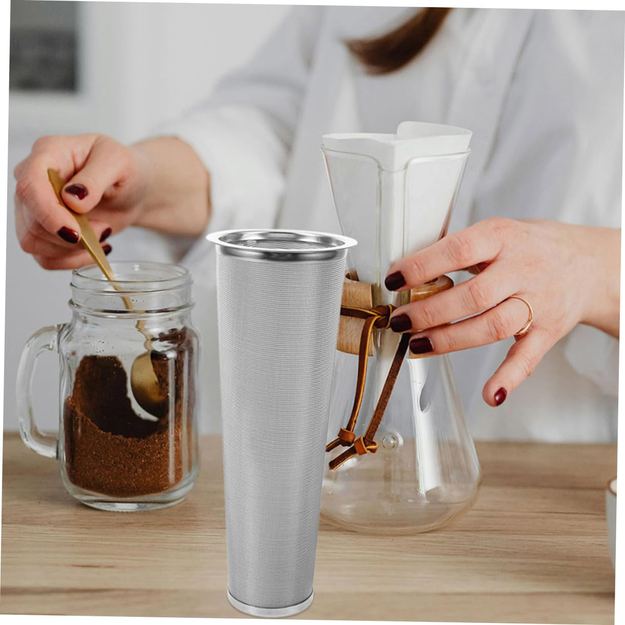 2 piezas Filtro Cold Brew para Mason Jar de Infusor Reutilizable de Acero Inoxidable con Malla Fina Colador para Café y Té Compatible con Tarros de Boca Ancha Duradero y Fácil de