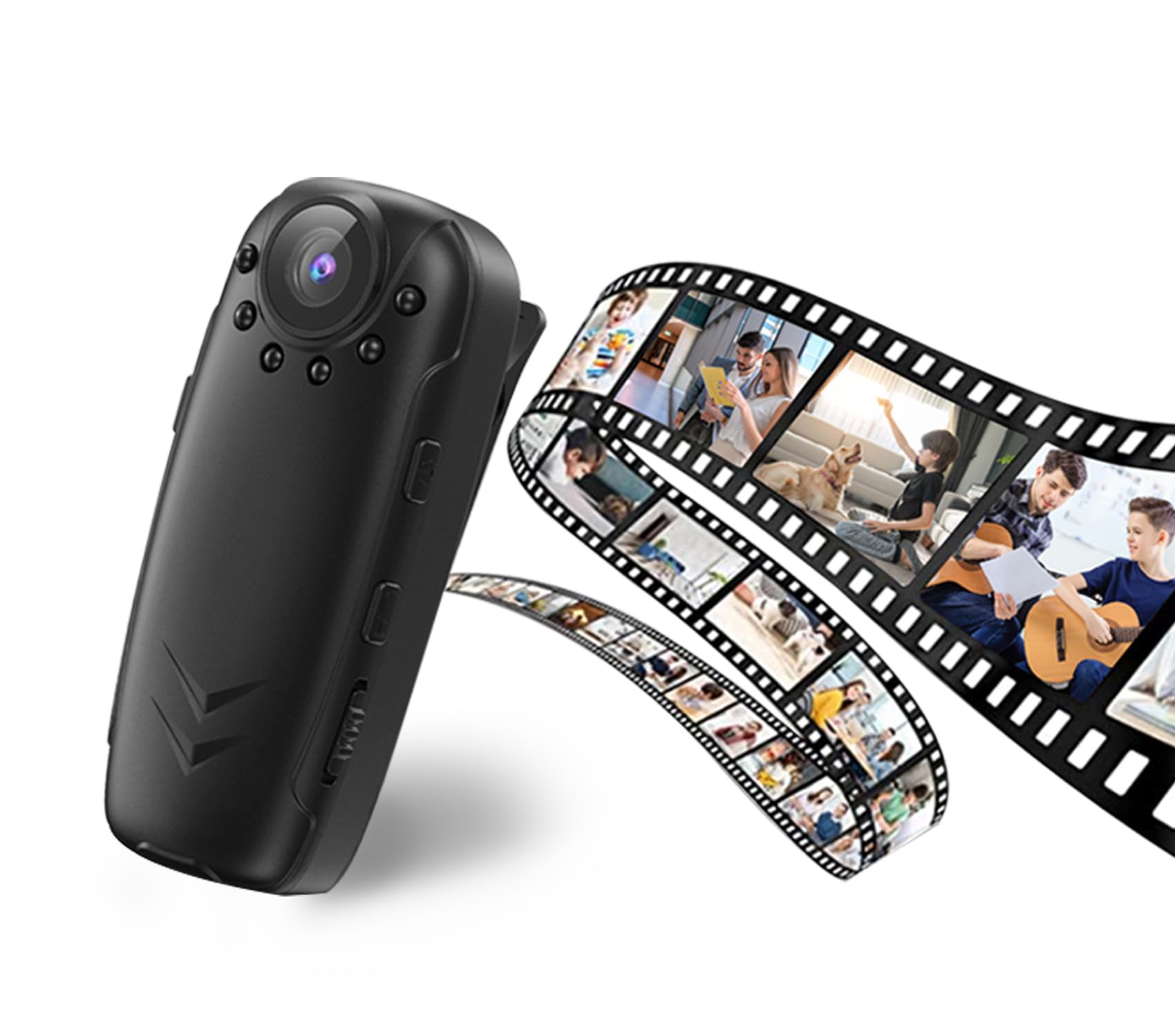 H+Y Videocamera 1080P con Audio, Mini Telecamera Portatile con Foto, con Rilevamento del Movimento, Visione Notturna, con Funzioni di Acquisizione e Registrazione