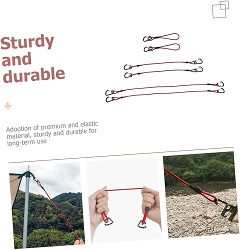 Miniatura 5 de Toddmomy 18 piezas de cuerda elástica para exteriores Portapotty Morphie - Cuerda elástica portátil para tienda de campaña, accesorios de camping,