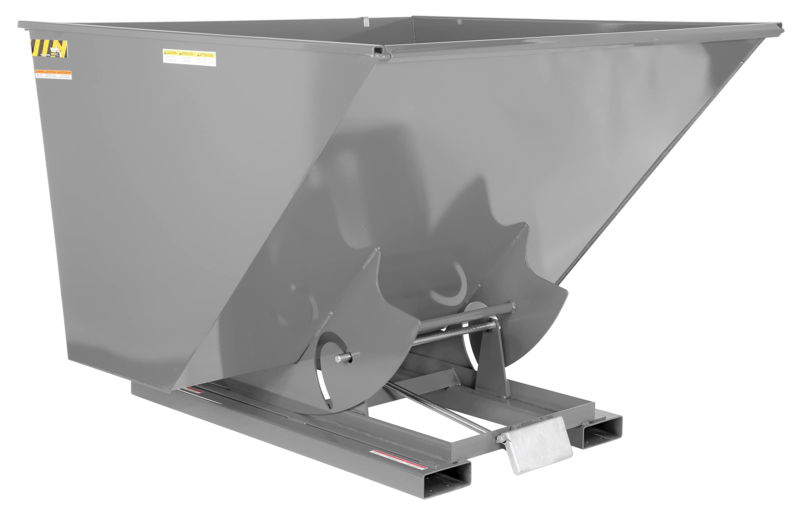 Vestil D-250-LD-GY-MG Steel Light Duty Self Dumping Hopper 2-1/2 Cubic Yard 2000 Lb. Capacity Machine Gray