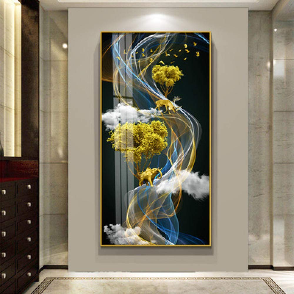 5D Diy Diamant Peinture De Grande Taille Point De Croix Chanceux Fortune Arbre Résine Percer Plein Autocollants Porche Décoration-100 * 180Cm_ (Square_Diamond)