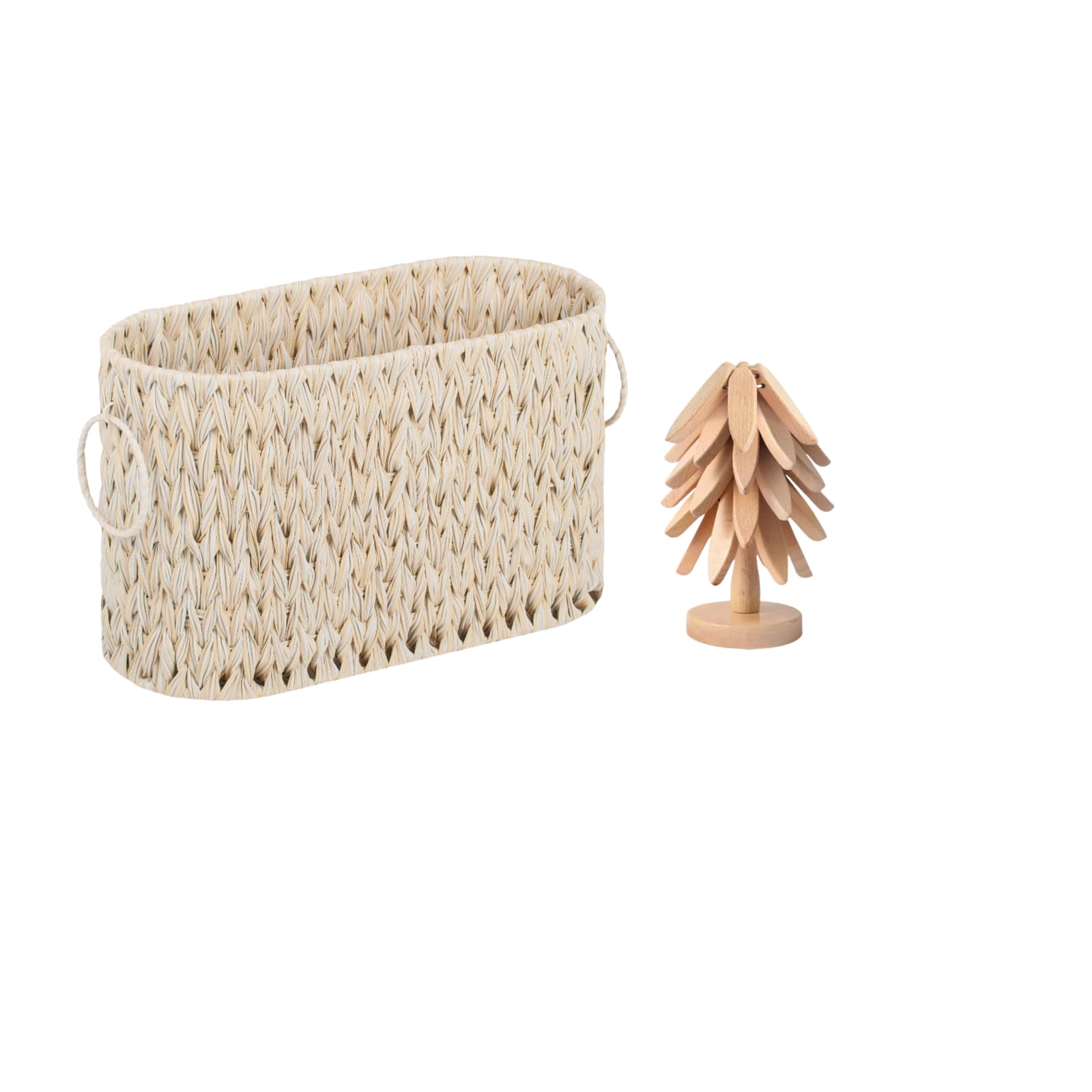 Toilet Paper Storage Basket and Wooden Tree Coaster for Hot Pots and Pans