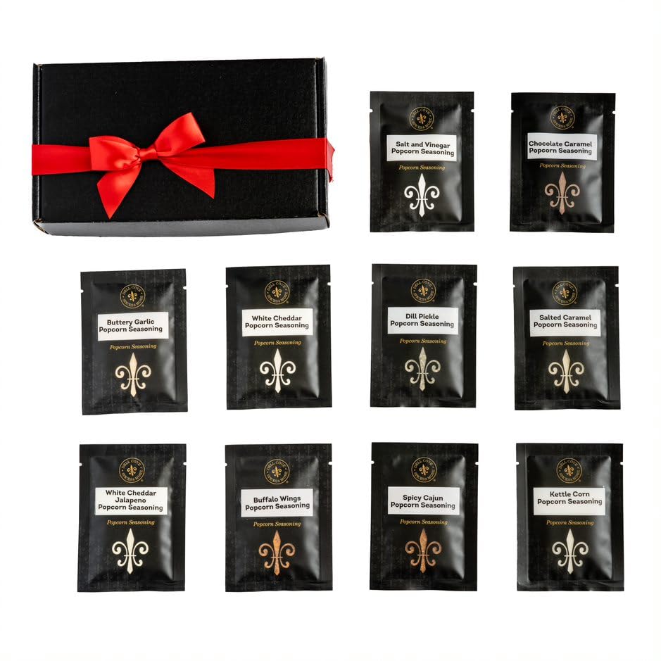 Dell Cove Spices - Paquete de inicio de condimentos para palomitas de maíz, 10 muestras de condimentos