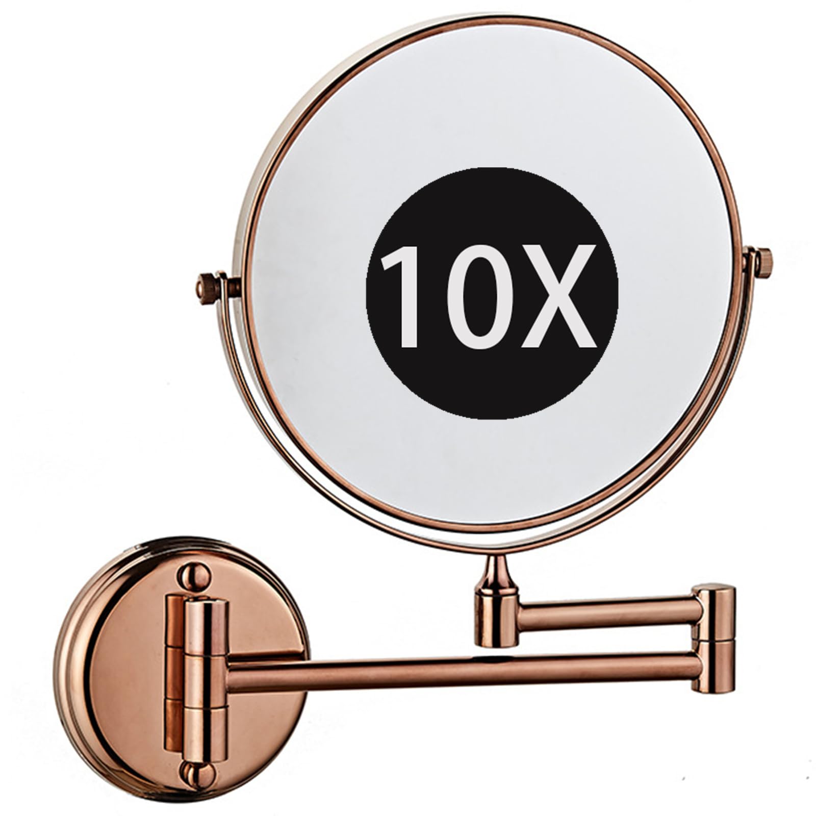 Zysfadc Wall Mounted Bathroom Makeup Mirror, Double Sided 1X/10X Magnifying Vanity Mirror, 360 Rotation Extendable Arm for Daily Use