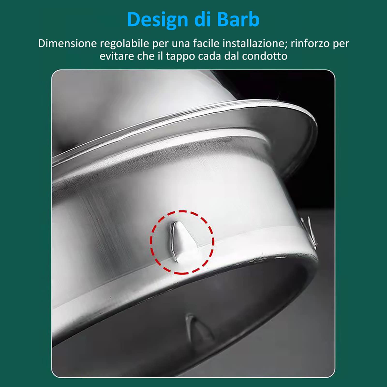 Ø50-300mm,Griglia di ventilazione inox in acciaio,Griglia Areazione per l'aria,con Rete,Resistente intemperie,per Cucina Bagno Ufficio Garage Pareti Ventilazione e scarico (300mm/11.81in)