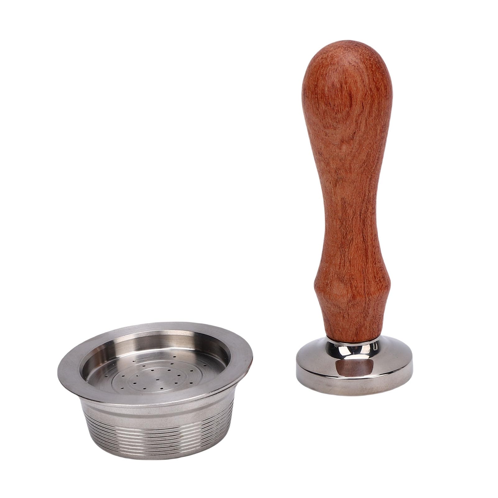 Generic Cápsula de Filtro de café Reutilizable de Acero Inoxidable con Cuchara y Compactador, Cápsulas Recargables Ecológicas para Máquinas Mio