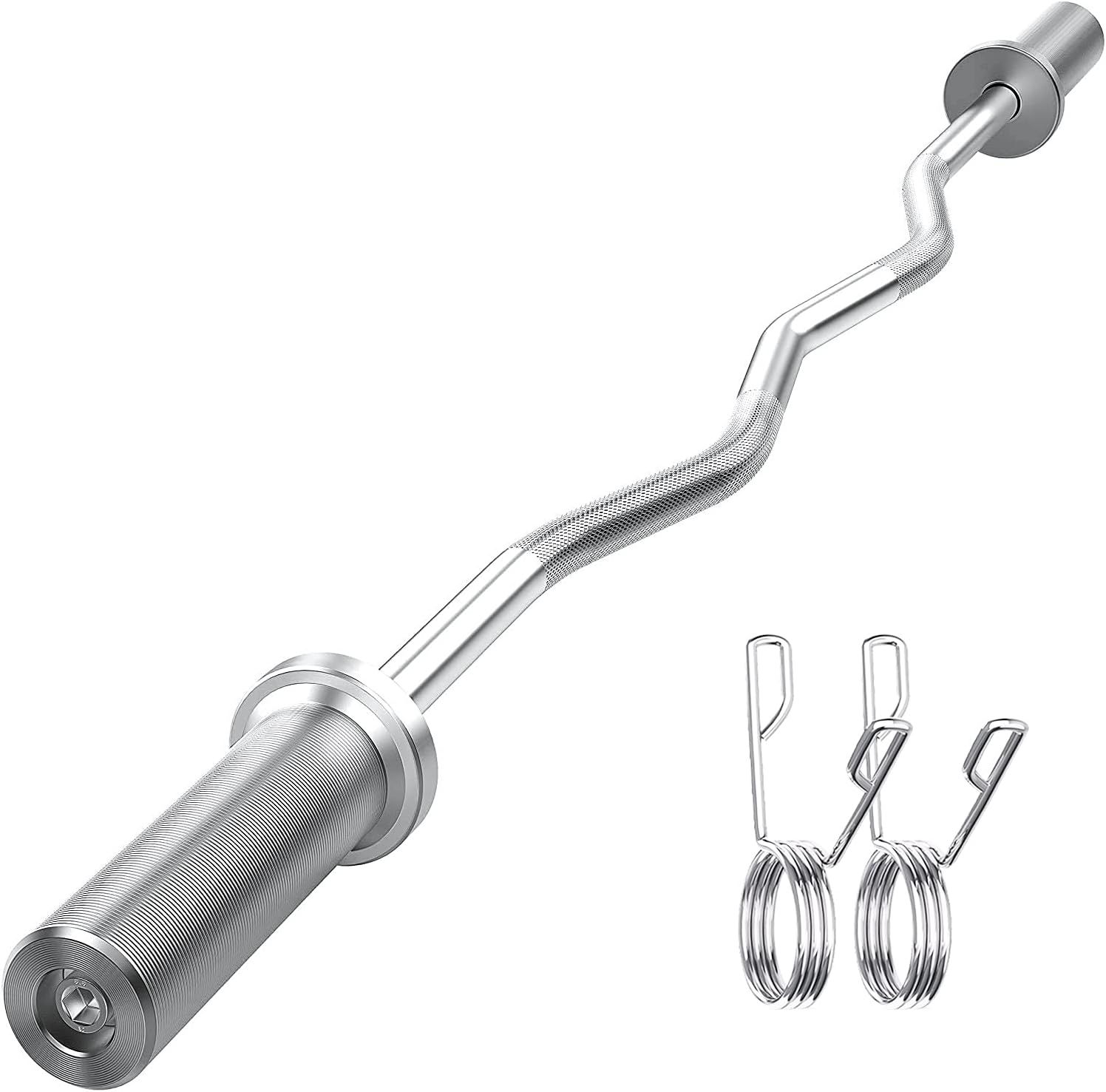 THERUN 4ft EZ Curl Bar Olympic Weight Bars Weight Lifting Barbell Bar