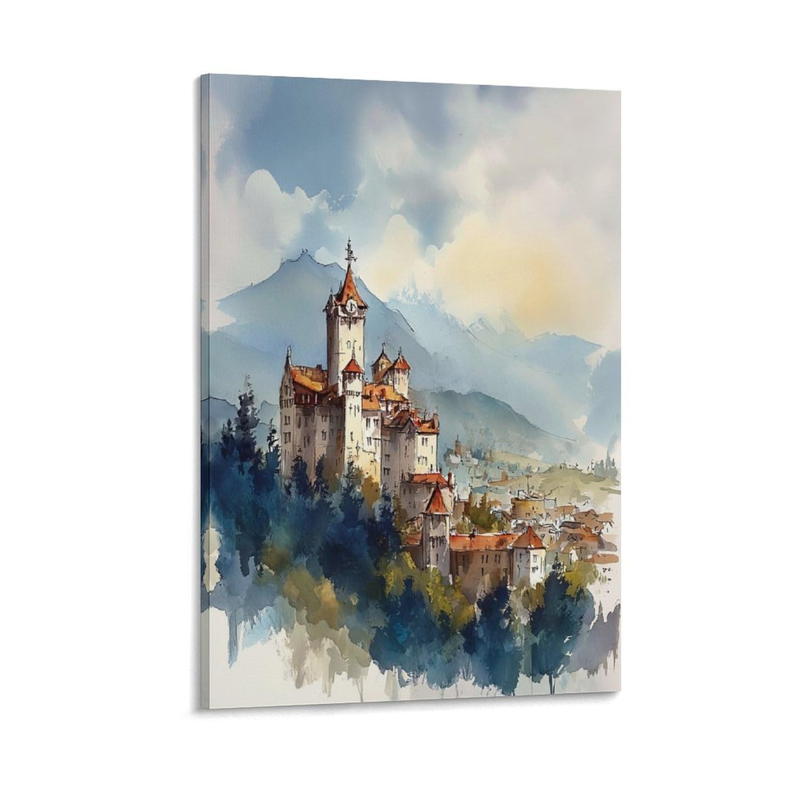 XWYMXZ Nebraska Watercolor 20x30inch(50x75cm) Vintage Travel Poster Watercolor Canvas Art