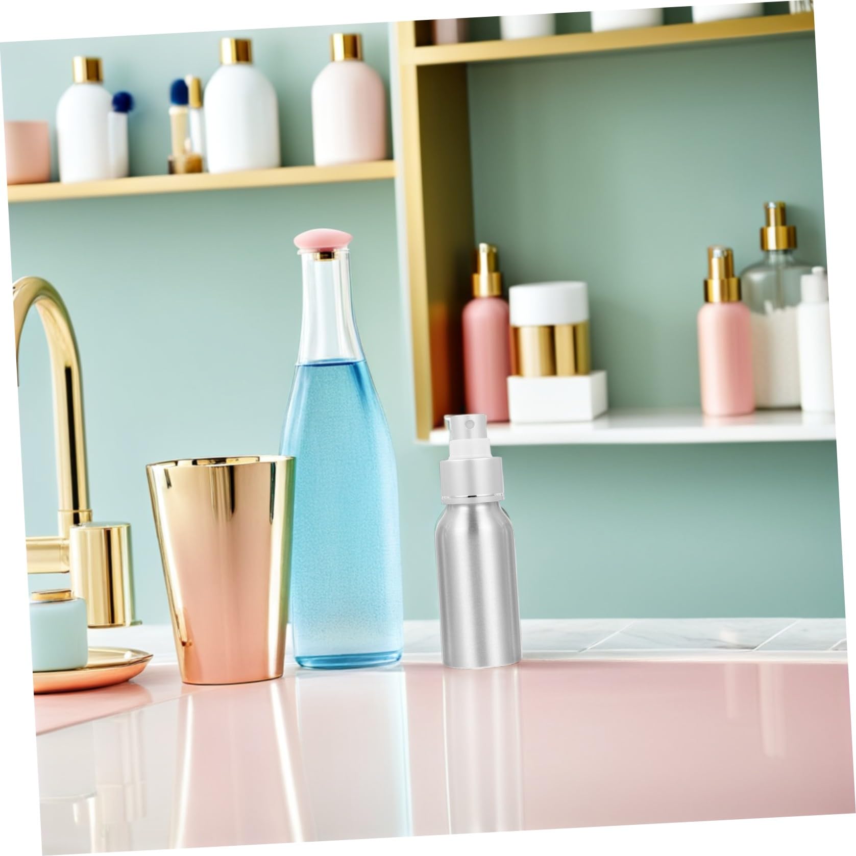 OUNONA Wiederbefüllbare Sprühflasche mit Feinem Nebel Spray Design aus Aluminium und Pp Kompakter Cocktail Zerstäuber 2 Stück 50ml für Cocktails für Riegel und Reise