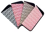 4 Pack Soft Slip In Eyeglass Case For Women, Checkered Hearts, Color Assortment