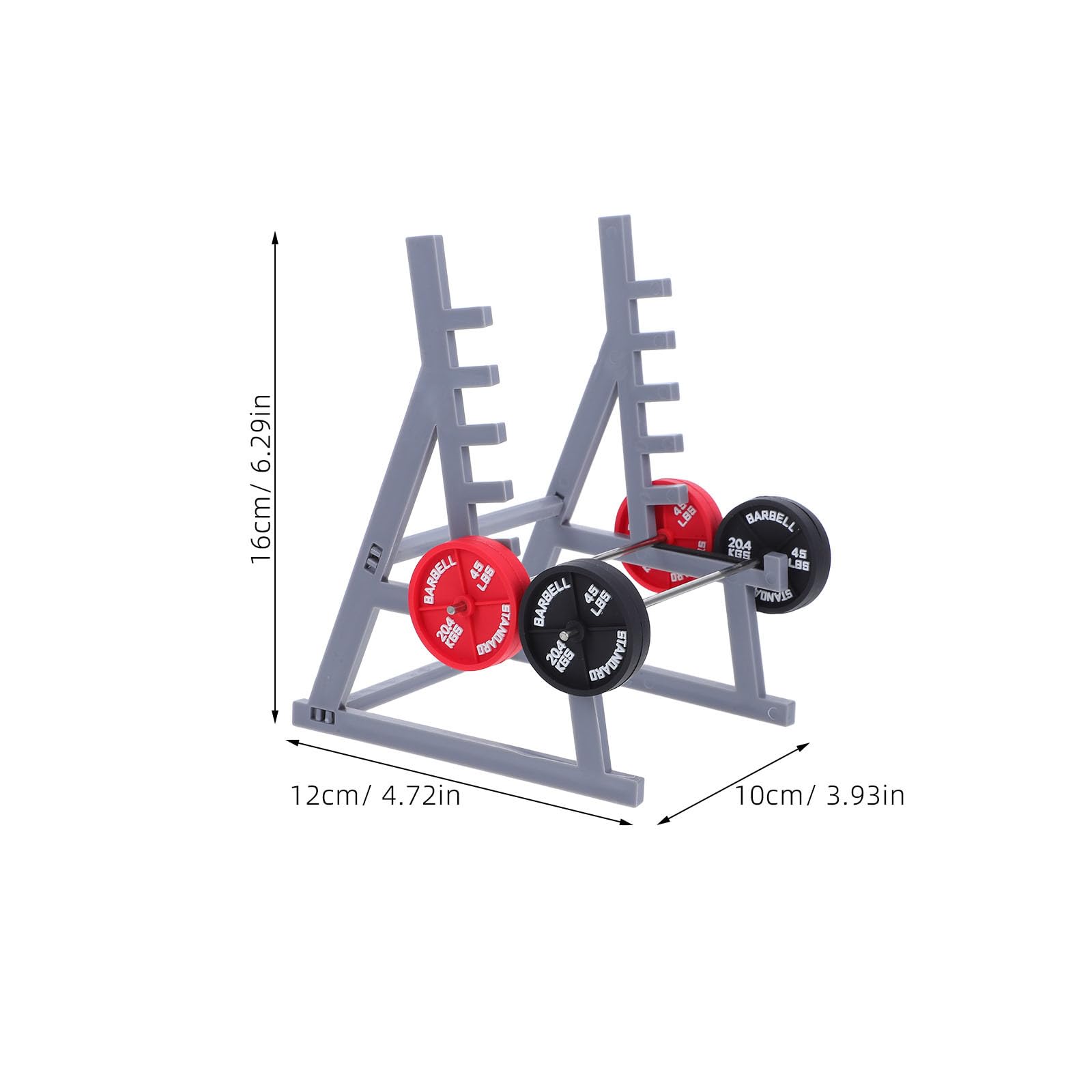 2 Pesas En Miniatura Para Casa De Muñecas – Accesorios De Gimnasio Realistas De Hierro Y Plástico – Tamaño 15.5x4x4 Cm – Ideales Para Decoración, Juguetes Y Escenas De Fitness En Miniatura
