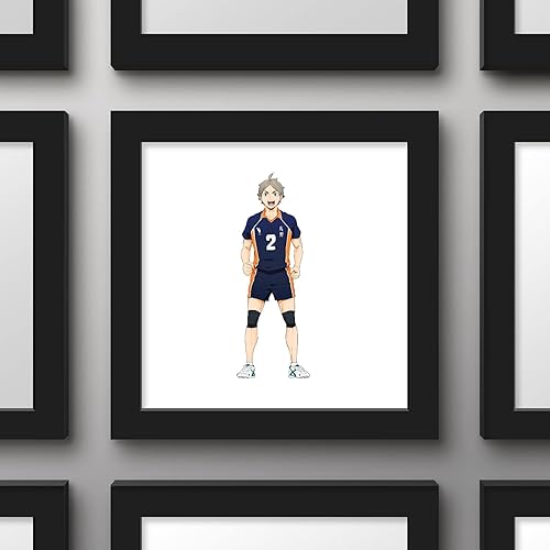 Miniatura 3 de Trends International Gallery Pops Haikyu!! - Póster de pared de Koshi Sugawara #2, 12 x 12 pulgadas, versión de marco negro