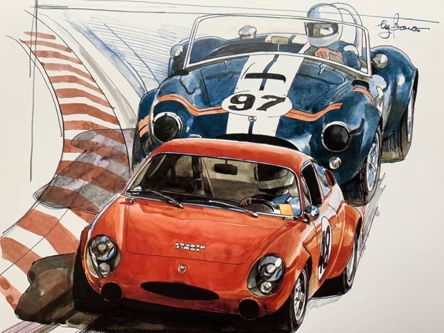 BOW Kazuhiro Ikeda, Abarth Simca & Cobra, B5 Size, Plaque