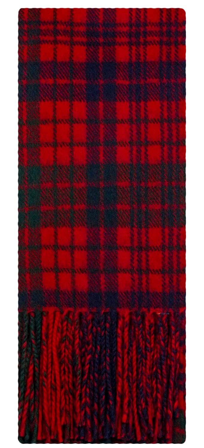 I LUV LTD Ross Red Modern Tartan Plaid 100% Lambswool Clan Scarf Made in Scotland