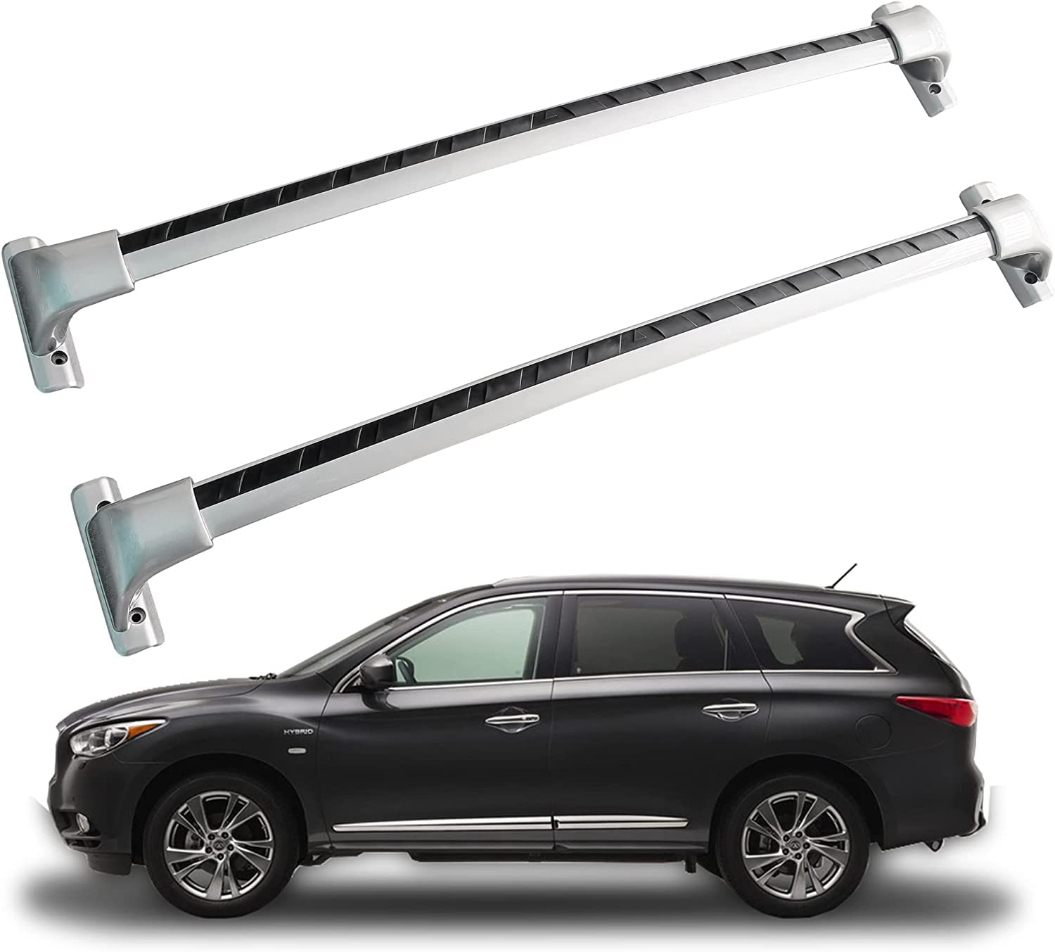 2022-2026 QX60 Roof Rack Cross Bars Aluminum Silver Luggage Carrier image 1