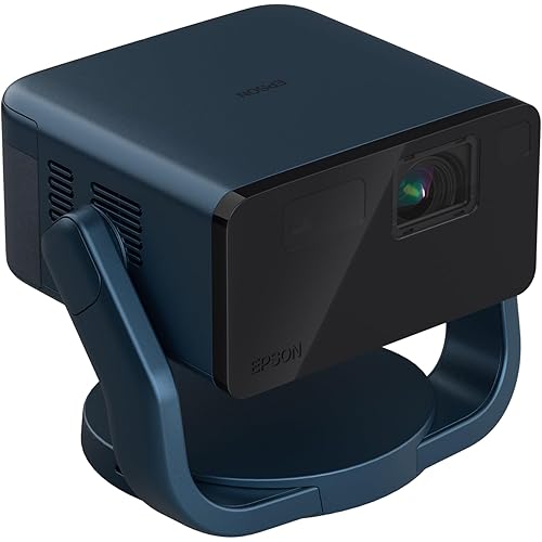 Epson EpiqVision Mini EF22 Portable Smart Laser Projector, Bright 1,000 Lumens, FHD 1080p HDR, 3-Chip 3LCD, Google TV, Netflix, Swivel Stand, Stereo Speakers, Home Theater - Stone Blue (Renewed)