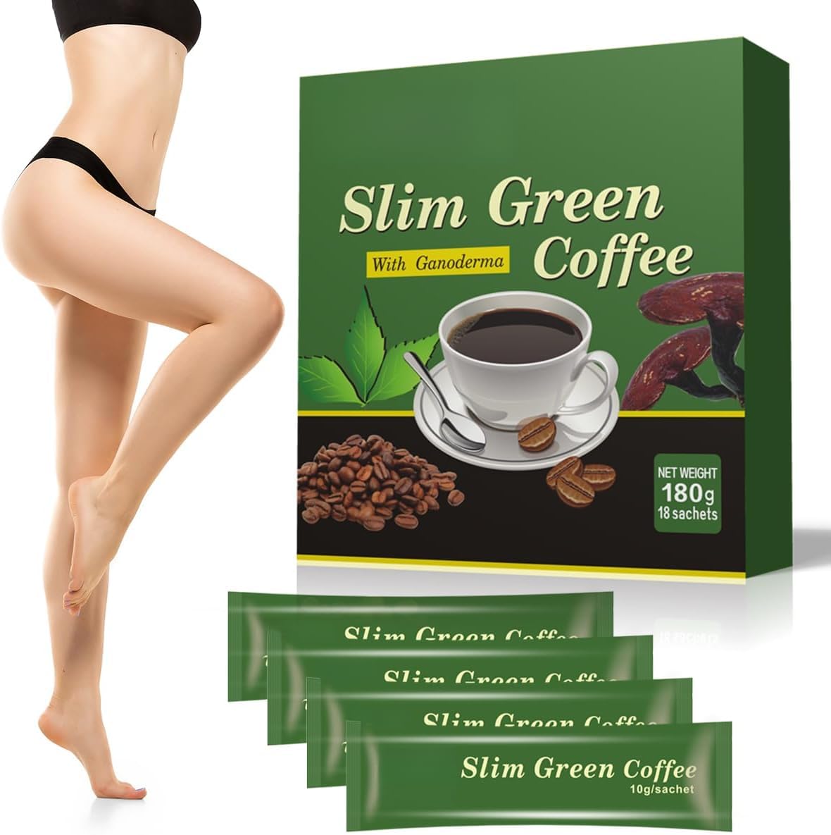Poudre d'extrait de grain de café vert pour un corps plus énergique et plus résistant, café instantané sans OGM et sans gluten
