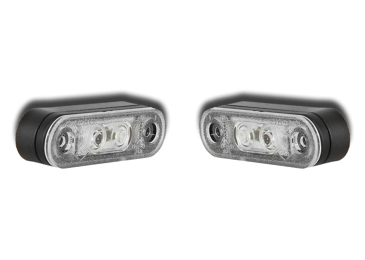 Ardillion 2 x 12V 24V E MARKED LED FLUSH WHITE FRONT SIDE MARKER LIGHT BARS CLEARANCE LAMPS FOR KELSA BARS TRUCK LORRY PICKUP BUS CAMPER CARAVAN MOTORHOME TRAILER