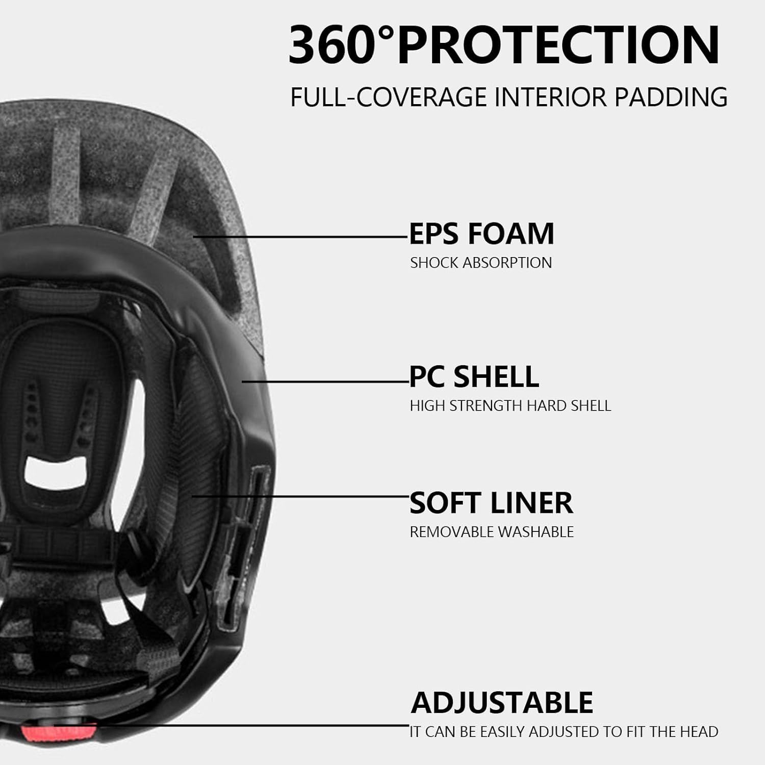 Casco da bicicletta per bambini 2 in 1, con protezione per il mento, per skateboard e bicicletta, leggero casco da mountain bike, rimovibile, per BMX, Dirt Bike (nero)