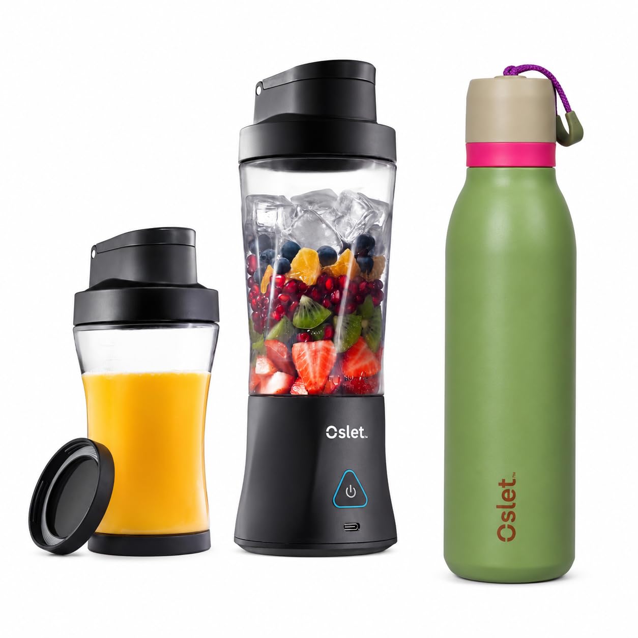 HydraMax 700ml Portable Blender & FlowFlex Twist 750ml Hot & Cold Stainless Steel Water Bottle | 360W, 22,000 RPM, 6000mAh Rechargeable | Leakproof, BPA-Free | Gym, Travel & Office (combo pack)-image-8