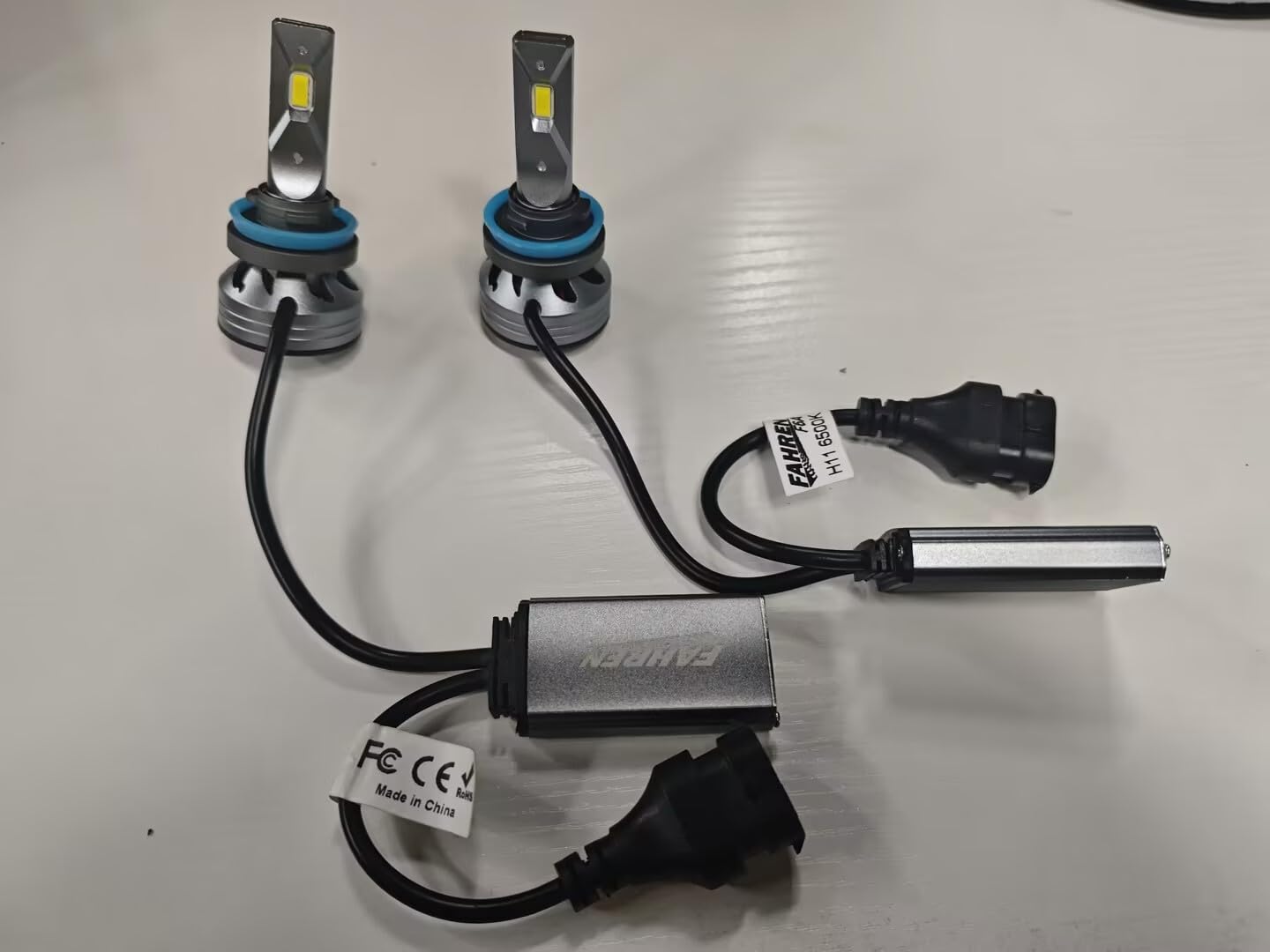 FAHREN H11/H9/H8 Light Bulb, 46000LM Super Brighter, 6500K Cool White H11 Off Road Light or Fog Light Bulbs, CANbus Ready, Pack of 2