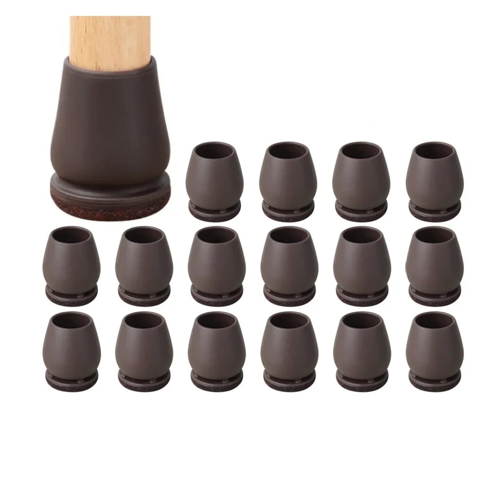 Protector de Patas de Silla, 8/16 Piezas, for Patas diagonales de Mesa y Silla, con Funda de Fieltro for Muebles, Deslizadores for Muebles.(Square Brown M,16pcs)