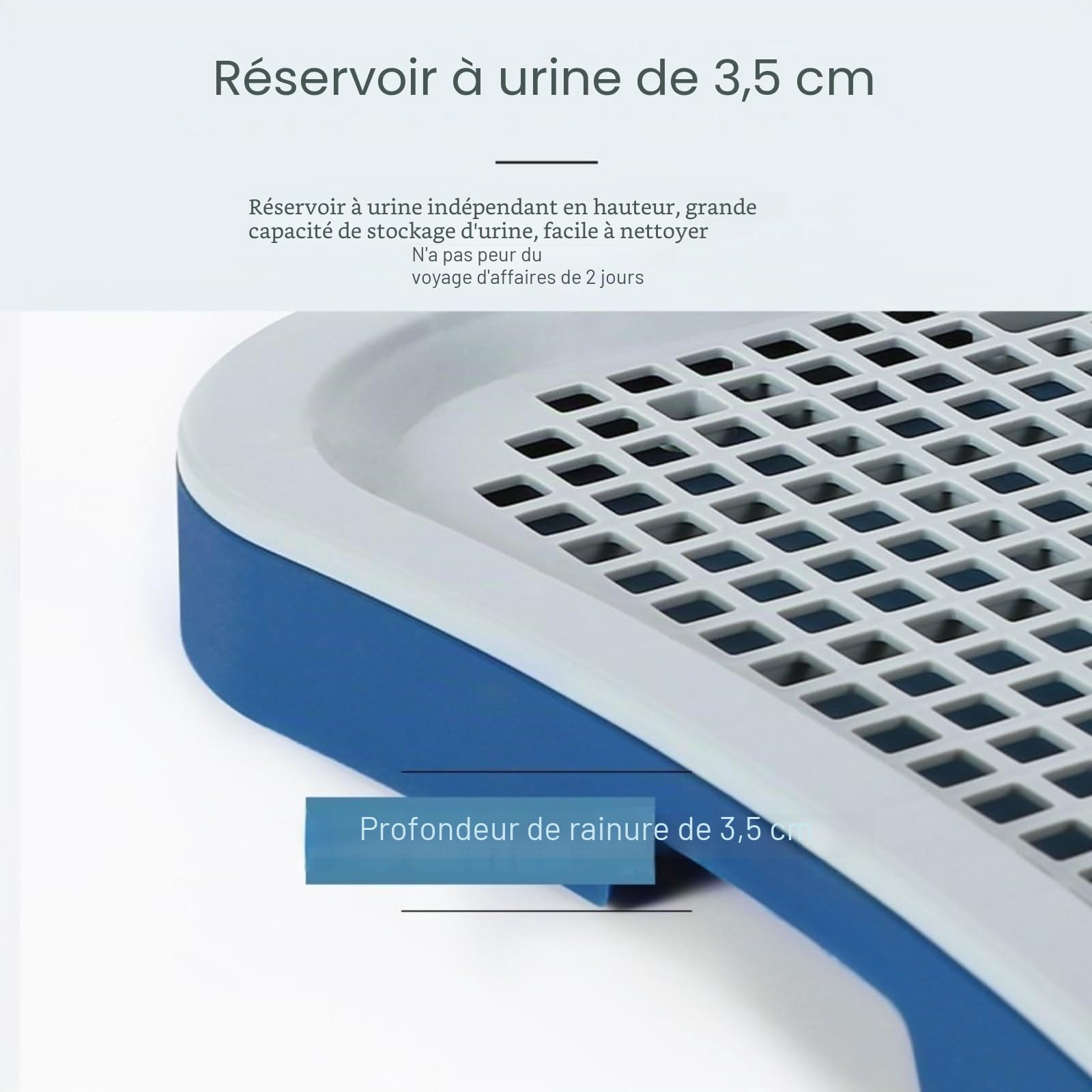 WC pour chiens avec porte de pipi avec paroi haute, facile à nettoyer, gardez la litière pour chiots de chiots à sec de la patte pour immeubles d'appartements, grand bleu, toilettes pour chiens