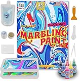 Marbling Paint Art Kit for Kids - Arts and Crafts for Girls & Boys Ages 6-12 - Painting Liquid -...