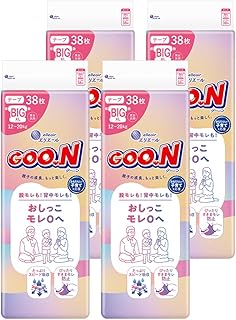 【テープ BIGサイズ】 グーン おしっこモレ0へ おむつ (12~20kg) 152枚(38枚×4) [ケース販売]