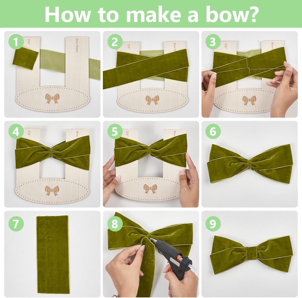 FREEBLOSS 8pcs Bow Maker for Ribbon Wooden Ribbon Bow Maker Tool for Wreaths Creating Gift Bows Party Decorations, 8 Styles