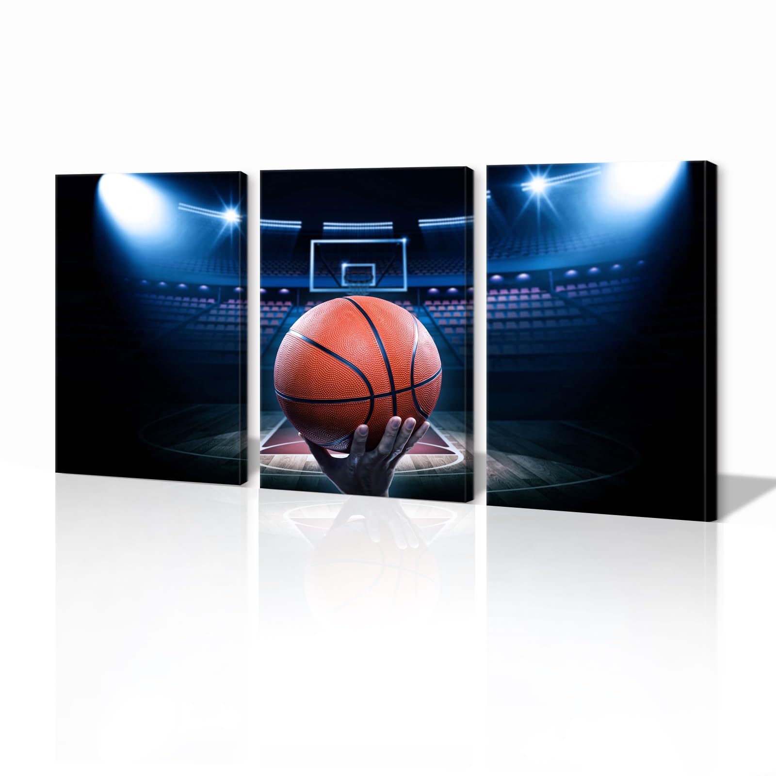 ZHIYANGY Basketball Canvas Wall Art 3 Pieces Black and White Sports Canvas, Basketball Poster Framed for living room, bathroom, bedroom, kitchen wall decor artwork Canvas Prints play basketball sport painting