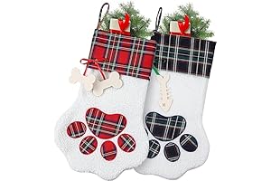 2 Pcs Personalized Pet Stockings with Faux Sherpa