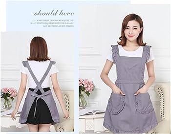 Amazon｜Farigrut エプロン 女性用 フリル h型 かぶるだけ