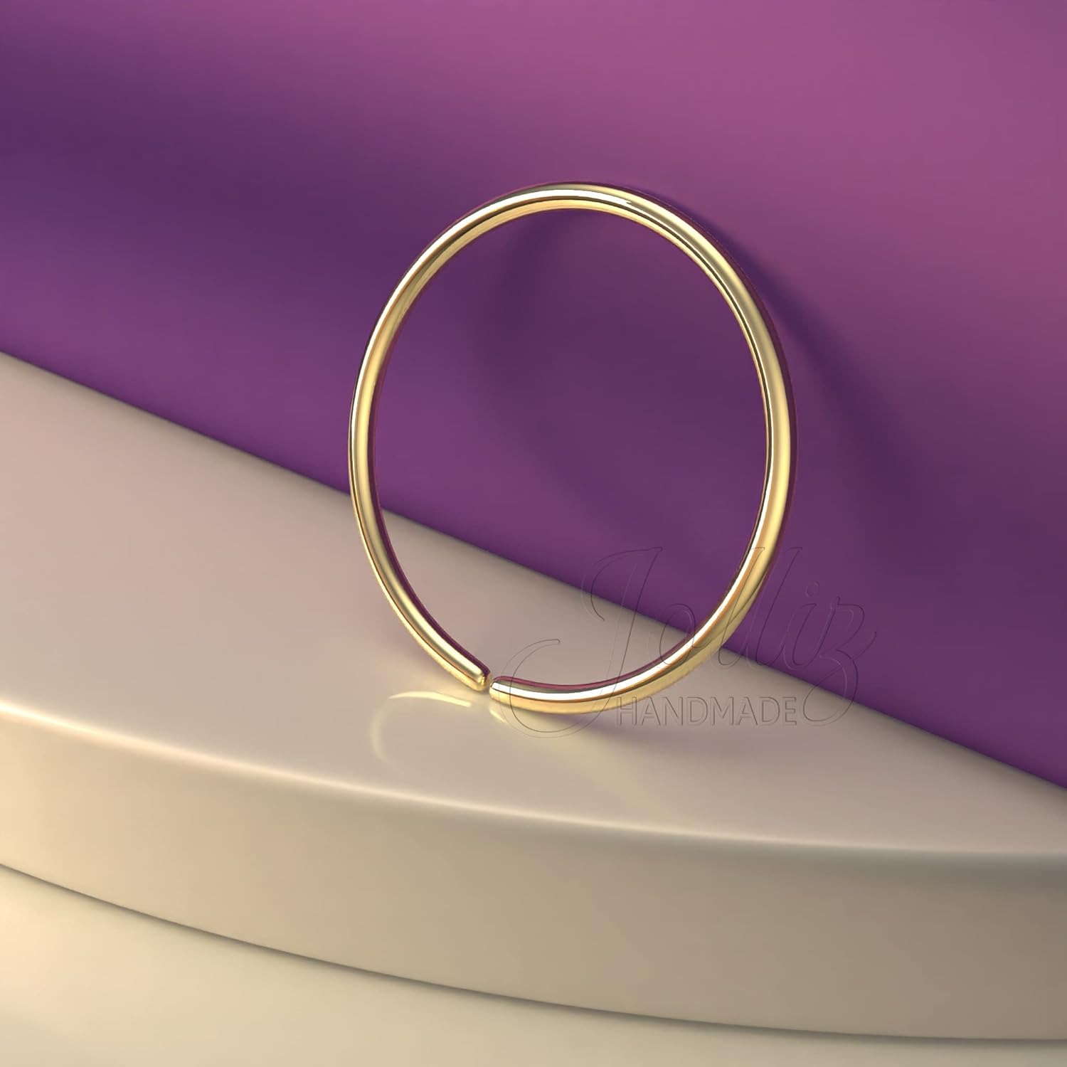 Jolliz 20G Gold Belly Button Ring- 14k Gold Filled Belly Piercing Ring - Image 3