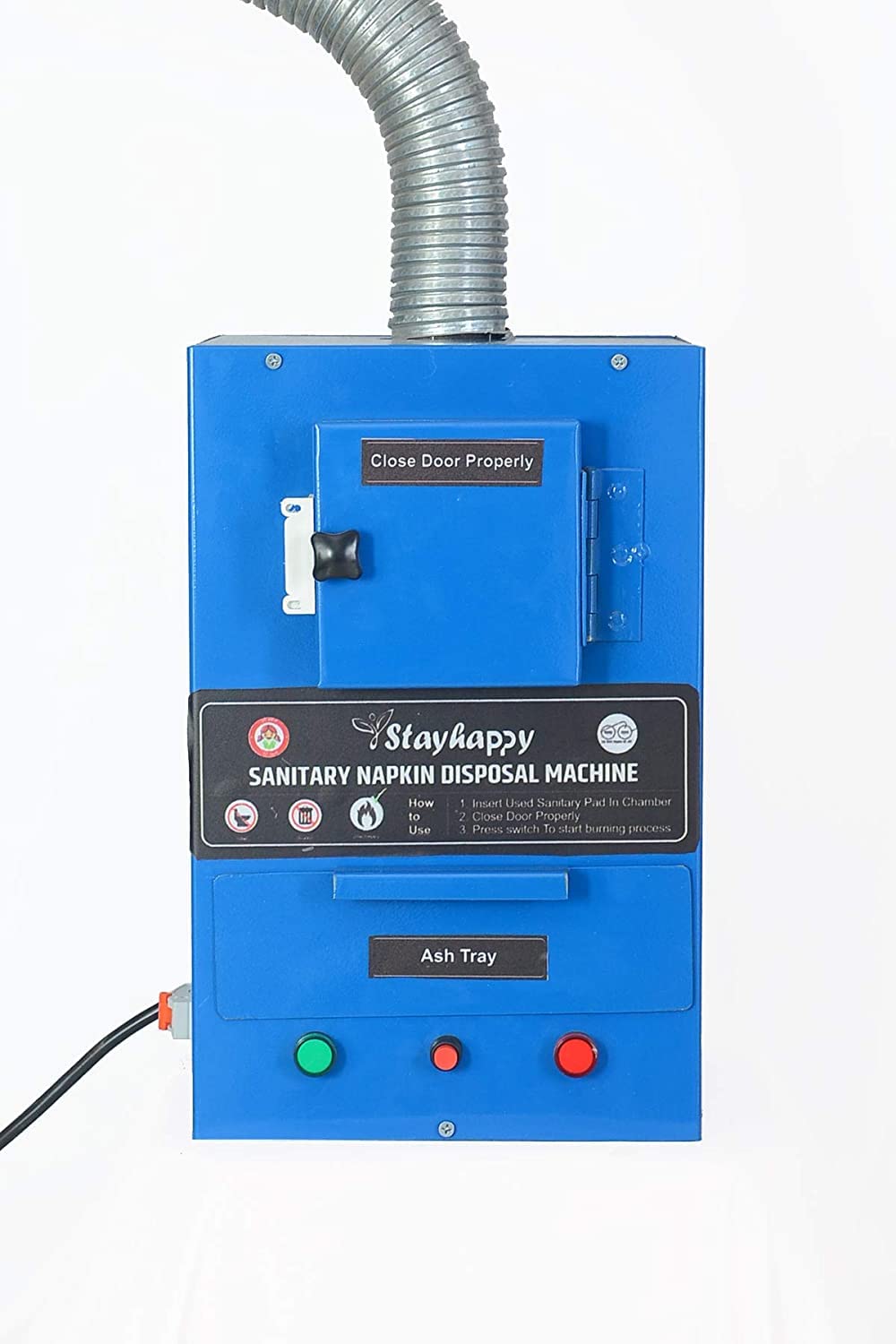 RMAX Sanitary Pad Incinerator | Sanitary Pad | Face Mask Disposal Machine | 100 Pad Per Day (100 Napkins Disposal Storage Capacity, Blue)