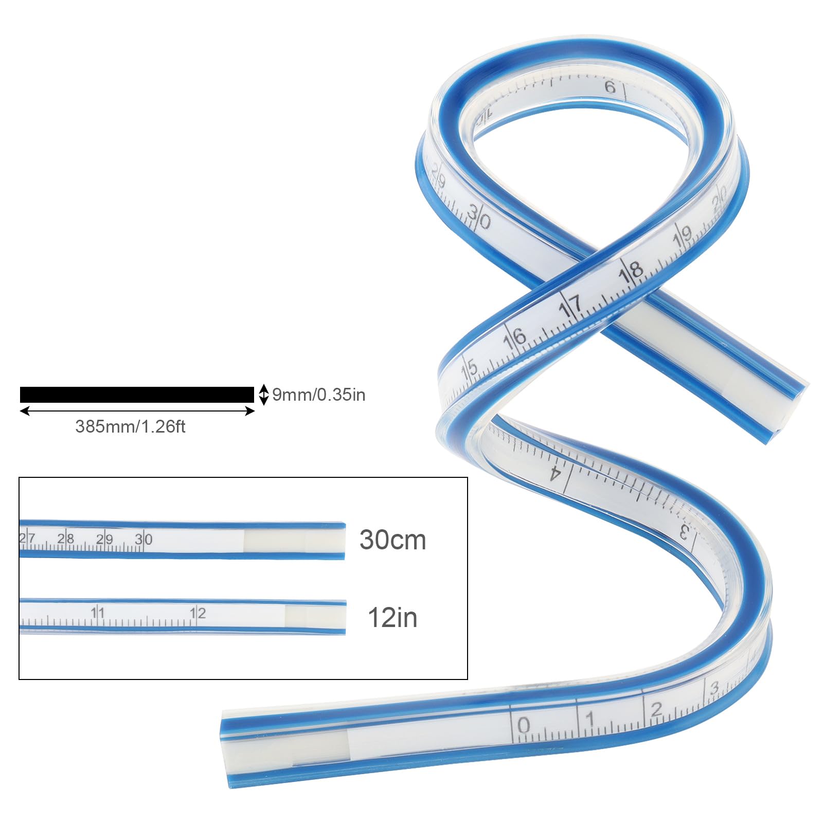 Cross Drape Dress 3-Pack Flexible Curve Rulers 12 Inch - Bendable ...