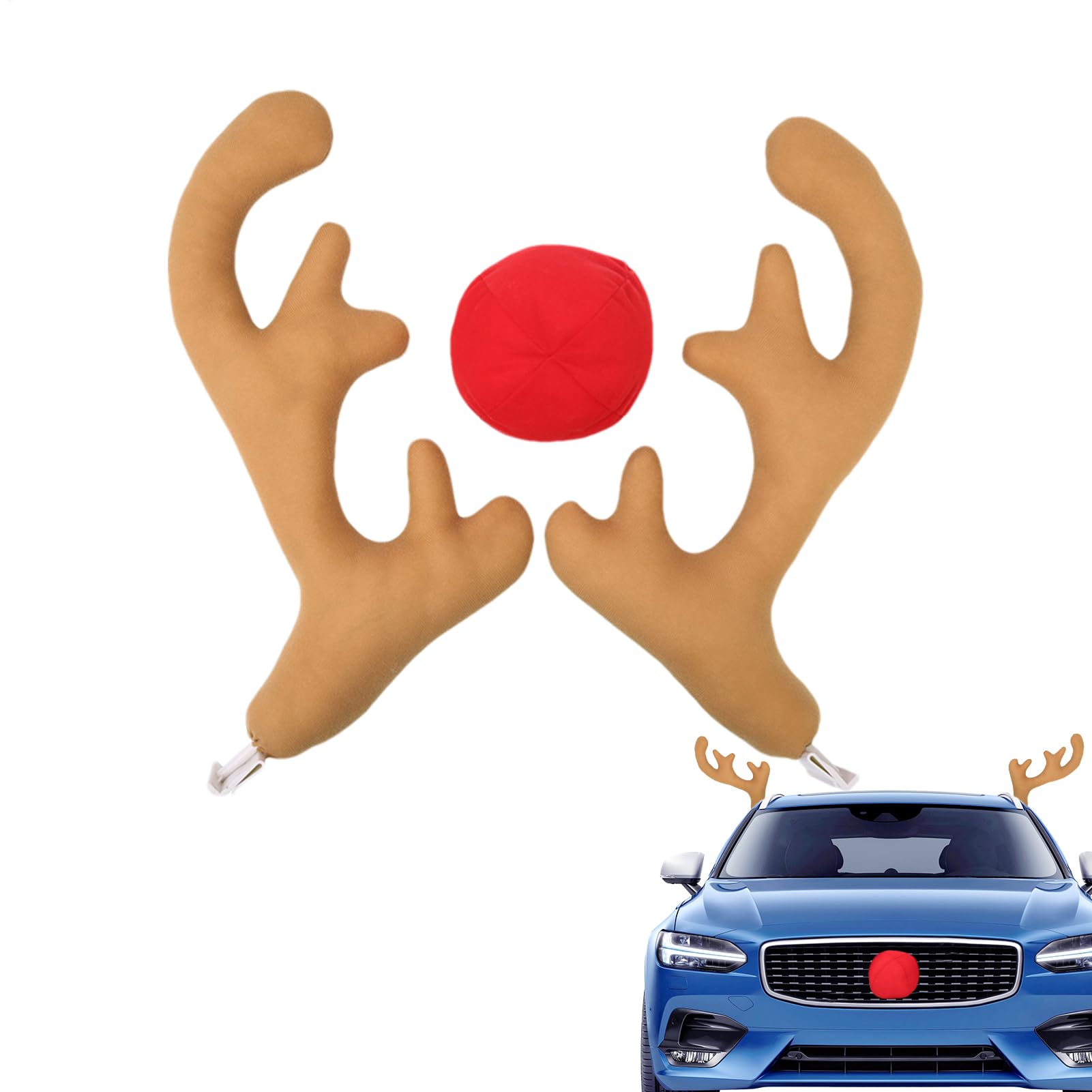 Amazon.co.jp: 車のトナカイの角キット、クリスマスの車の装飾-枝角と