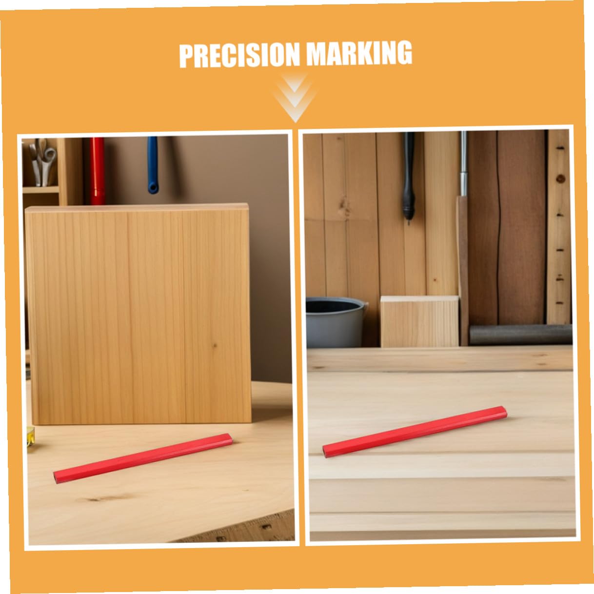 DOITOOL 144piezas Lápiz de Carpintero Octogonal Rojo Paquete de Lápices de Madera Hb para Carpintería y Construcción Lápices de Carpintero Punta de Medición