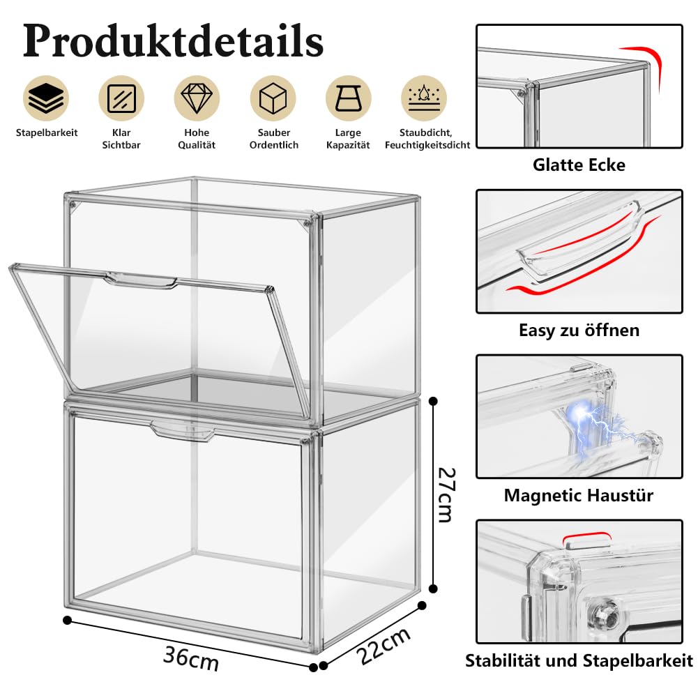 YHANEC 4 Packungen transparente Kunststoff-Handtaschen-Organizer für Schrank, Acryl-Vitrine für Handtasche und Geldbörse, Stapelbare Aufbewahrungsboxen, Spielzeug-Organisation und Ausstellung YHANEC 4 Packungen transparente Kunststoff-Handtaschen-Organizer für Schrank, Acryl-Vitrine für Handtasche und Geldbörse, Stapelbare Aufbewahrungsboxen, Spielzeug-Organisation und Ausstellung