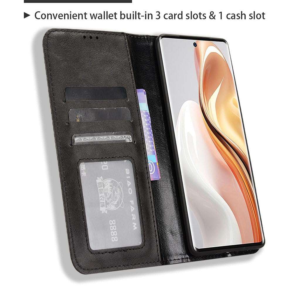COMAKU Compatible with Ulefone Note 17 Pro Case Leather - Flip Cover Protection magnetic Phone Case wallet with Card Holder - Black - Image 4