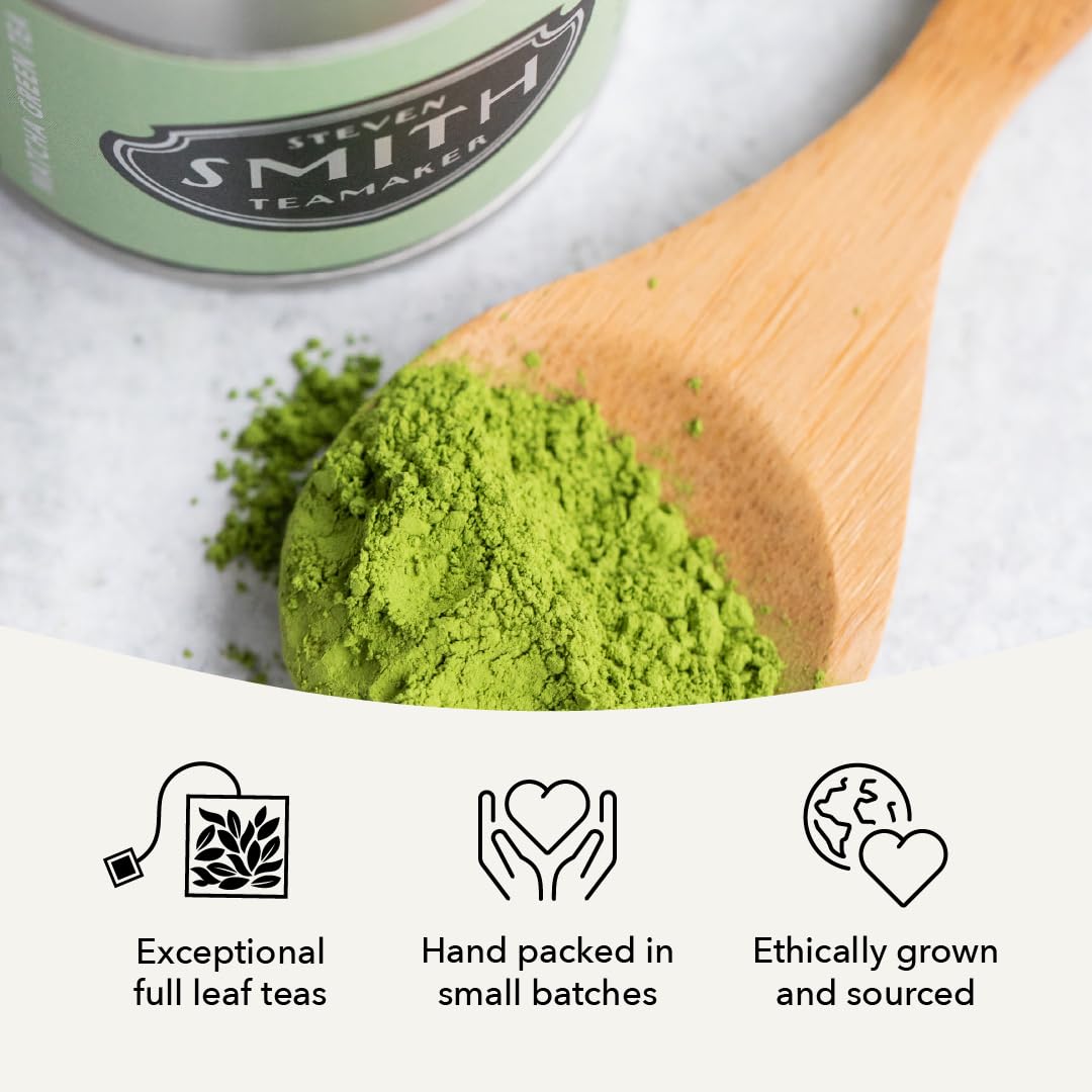 Steven Smith Teamaker Matcha No 7 Caffeinated Sugar-Free Sustainably Grown Matcha Green Tea Powder 40 Gram Tin — view 6