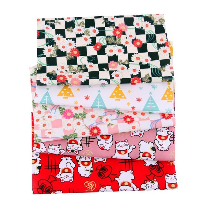 CraftsFabrics 5pcs Japanese Fat Quarters (Col 18)