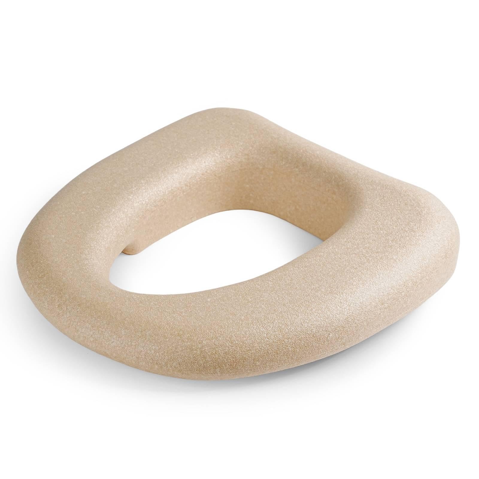 Cuscino per Sedile WC Rialzato Booster Schiuma Imbottitura Soffice Superficie Impermeabile Adatto a Anziani Persone Deboli Bagno Casa, Cachi