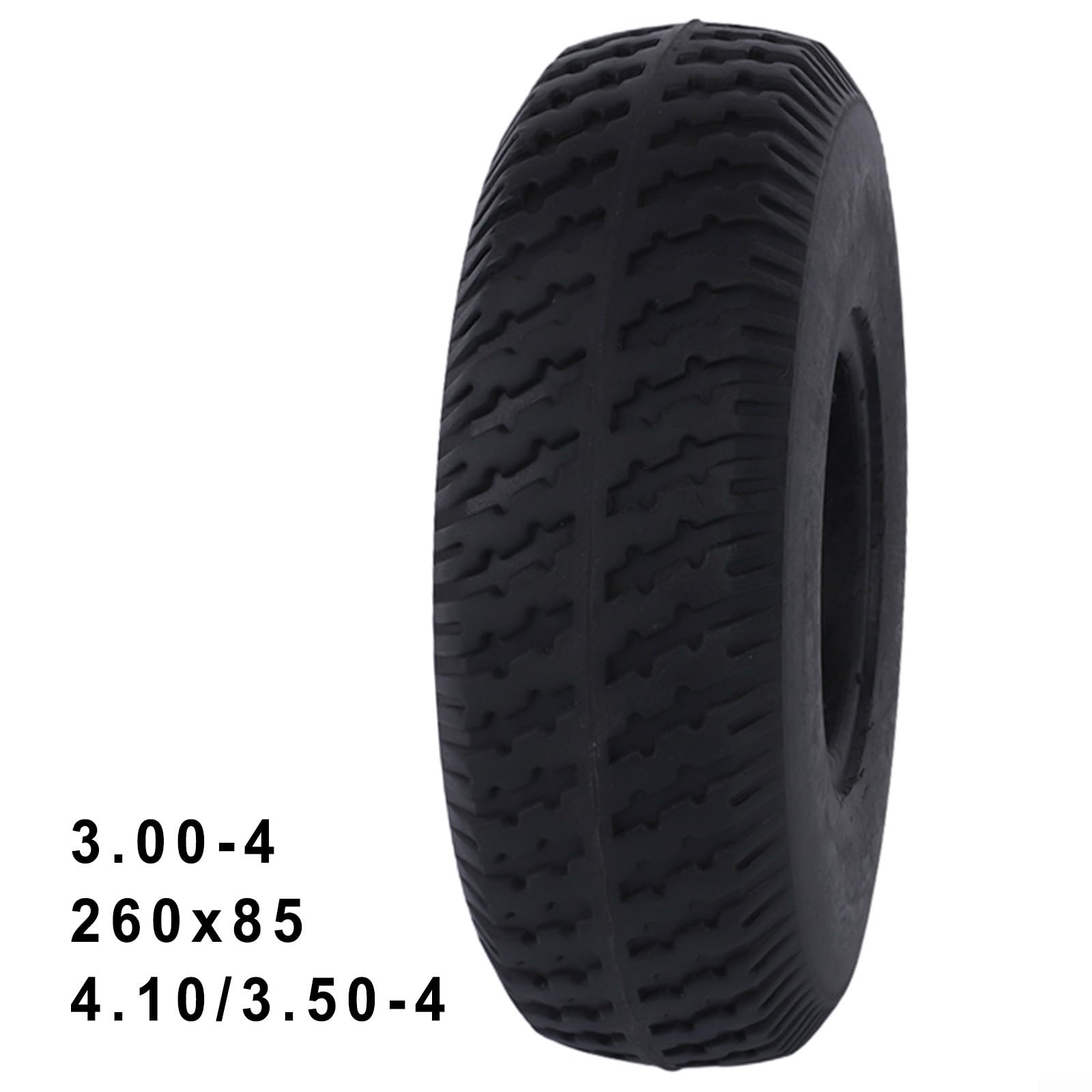 Pneumatico da 25,4 cm 4,10/3,50 – 4 per carrello e scooter, 260 x 85, pneumatico solido 3.00-4, per carriola, carrello, carrello a mano, nero