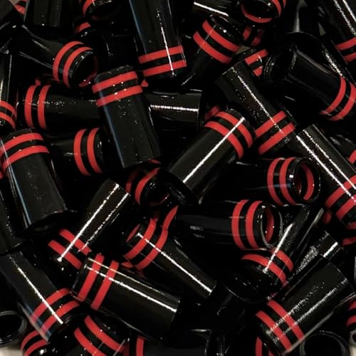 The Golf Club Trader (12) Premium Quality Iron Ferrules Black w/Double Red Rings 1”