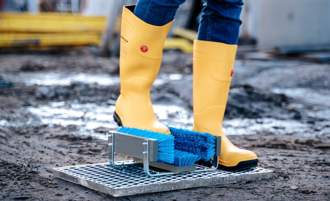 Grattoir à Chaussures extérieur avec 3 brosses – Paillasson Robuste en Acier, Nettoyeur de Chaussures antidérapant sans Fixation, pour Atelier, Chantier, entrée