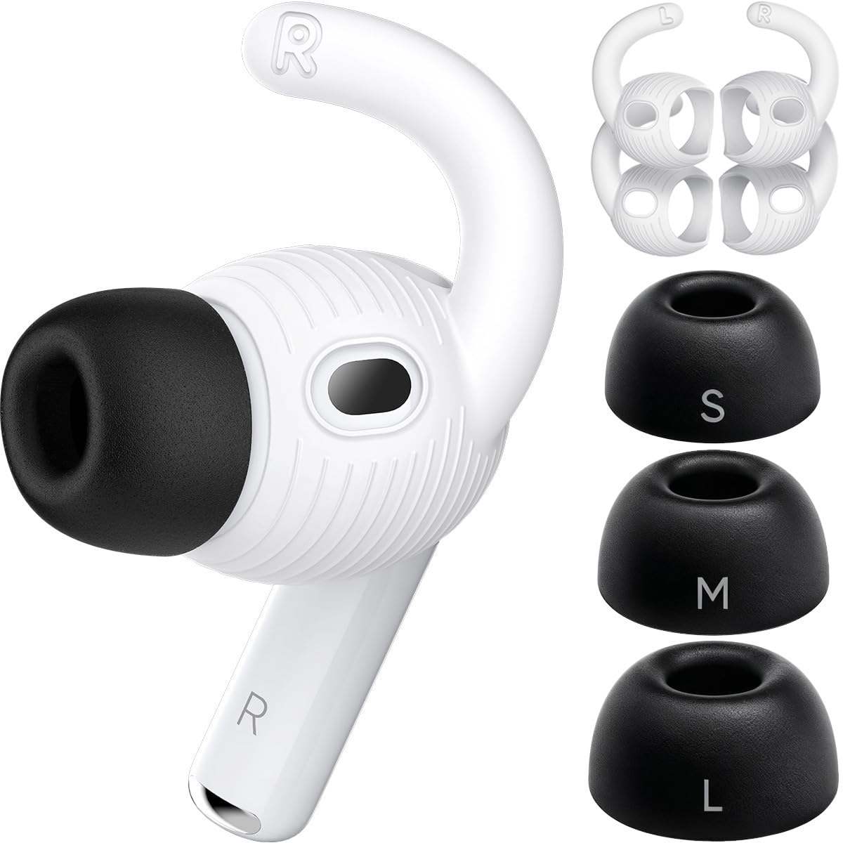 Amazon.com: Memory Foam Ear Tips & Ear Hooks for AirPods Pro 3
