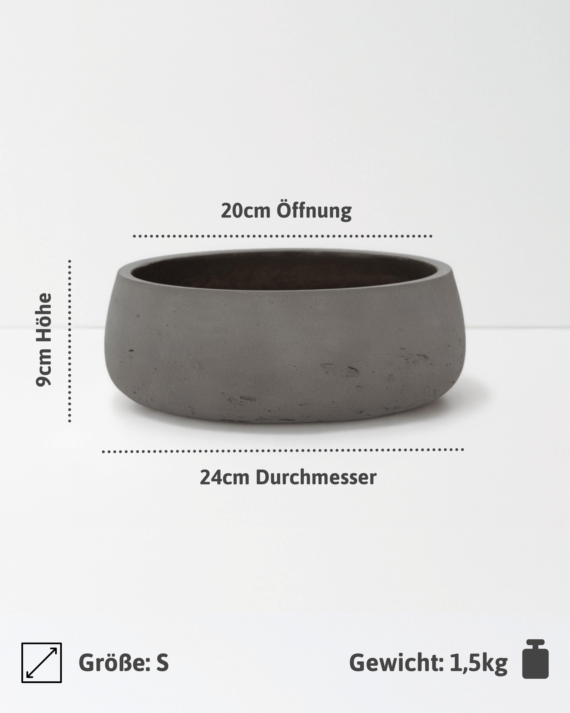Eileen Pflanzschale Mocha S | Blumenschale für Innen- und Außenbereich, Frostfest, UV-Beständig, wasserdicht